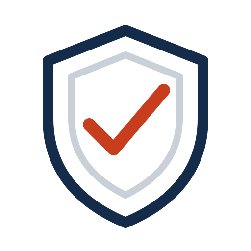 Shield and confirmation icon representing insurance protection